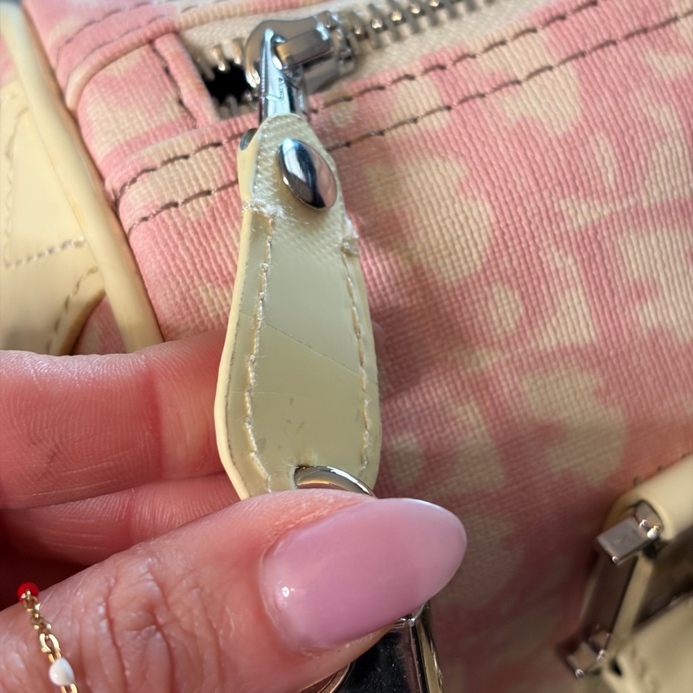 Mini Pink/ Cream Logo Coated Canvas w Leather Trim - Picture 4 of 11